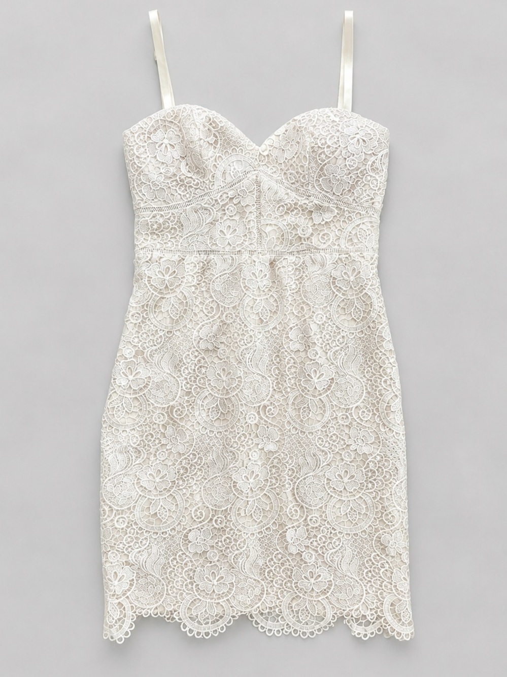 bebe Ivory Lace Mini Dress